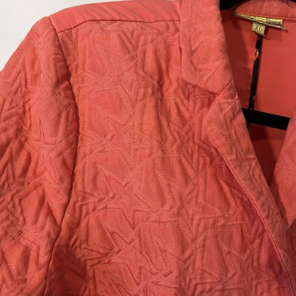 Vera Wang Princess Star Pattern Youth Size XL Salmon Jacket